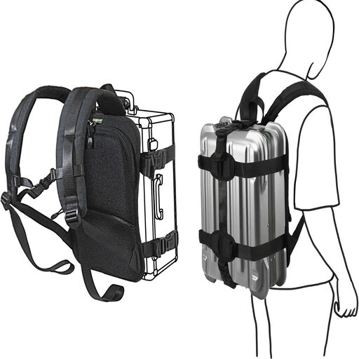 backpack travel system Backpack Conversion System for 16-21 Inch Luggage Hardcase Speaker, Heavy-Duty 6-Layers Backrest, Lockable Buckles,Pockets-Small