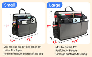 Handbag/Briefcase Insert Organizer with Gusset (S)