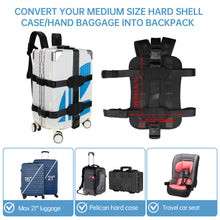 Backpack Carrying System with Adjustable Strap – ideal for carrying small to medium size hard shell case/hand baggage.