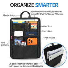 Backpack Insert Organizer, Office File Document Storage, Bag in Bag, Padded Nylon, Water-Repellent for Business Casual Men Women