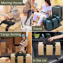 Fold up Box/Baggage Hand Carrying Straps in Pouch, Adjustable Belt, H-Shaped Style Carry Straps, for Safely Moving and Lifting Heavy Boxes, Groceries, Luggage