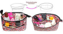 Makeup Bag Bag Organzier Reversible Multi-Pockets Water-resistant & Heavy-duty easy to clean  perfect for vanity travel.
