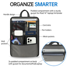 Backpack Insert Organizer, Office File Document Storage, Bag in Bag, Padded Nylon, Water-Repellent for Business Casual Men Women