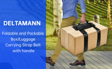 Fold up Box/Baggage Hand Carrying Straps in Pouch, Adjustable Belt, H-Shaped Style Carry Straps, for Safely Moving and Lifting Heavy Boxes, Groceries, Luggage