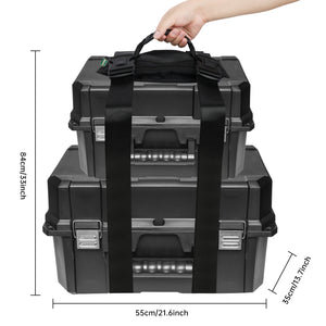 Fold up Box/Baggage Hand Carrying Straps in Pouch, Adjustable Belt, H-Shaped Style Carry Straps, for Safely Moving and Lifting Heavy Boxes, Groceries, Luggage