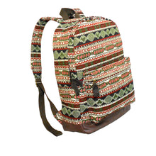 Backpack with a colorful pattern on a white background