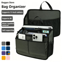 Bag organizer with compartments for electronic devices on a white background I Baggex Store