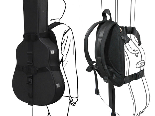 Hard Guitar Case Backpack Carrying System  with Adjustable Straps