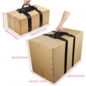 Fold up Box/Baggage Hand Carrying Straps in Pouch, Adjustable Belt, H-Shaped Style Carry Straps, for Safely Moving and Lifting Heavy Boxes, Groceries, Luggage