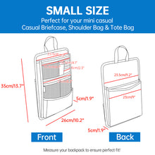 Baggex Store Smart size backpack organizer insert dimensions diagram, 13.7"×10.2"×1.9", fits briefcase shoulder tote bags - measure before purchase