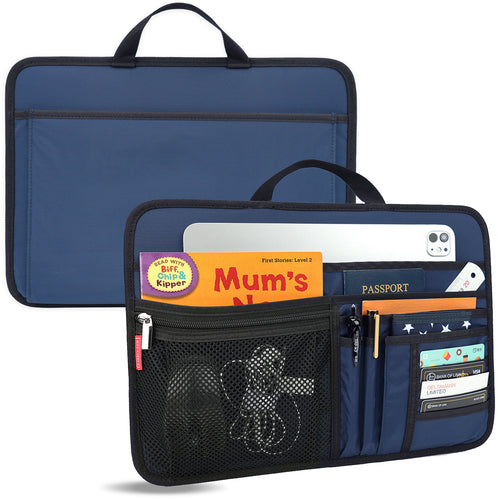Bag Insert Organizer for Handbag Briefcase L Size- Everyday Tidy Essential - With Dedicated Phone & Pen Pockets