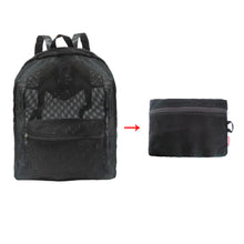 Mesh See-Through Foldable Backpack | Transparent Bookbag for School, Beach, Travel, Hike & Gym Daypack