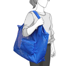 Foldable Mesh Tote Bag for Shopping | Reusable Collapsible Grocery Bag for Supermarkets, Beach, Picnics & Daily Errands
