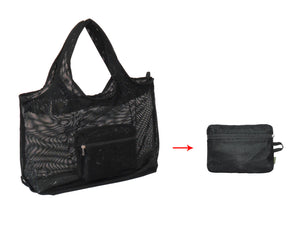 Foldable Mesh Tote Bag for Shopping | Reusable Collapsible Grocery Bag for Supermarkets, Beach, Picnics & Daily Errands