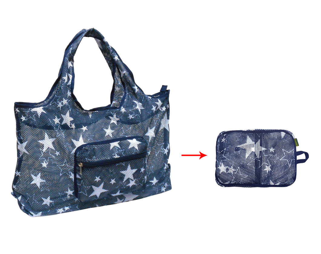 Foldable Mesh Shopping Tote Bag for Supermarkets Department Stores Farmers' Markets Beaches PicnicsDaily Errands