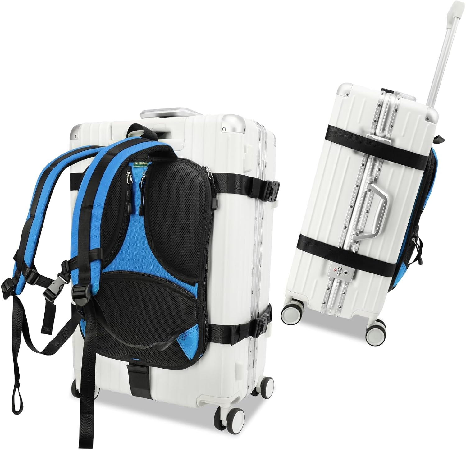 Hardcase Luggage Backpack Conversion System with Adjustable Straps
