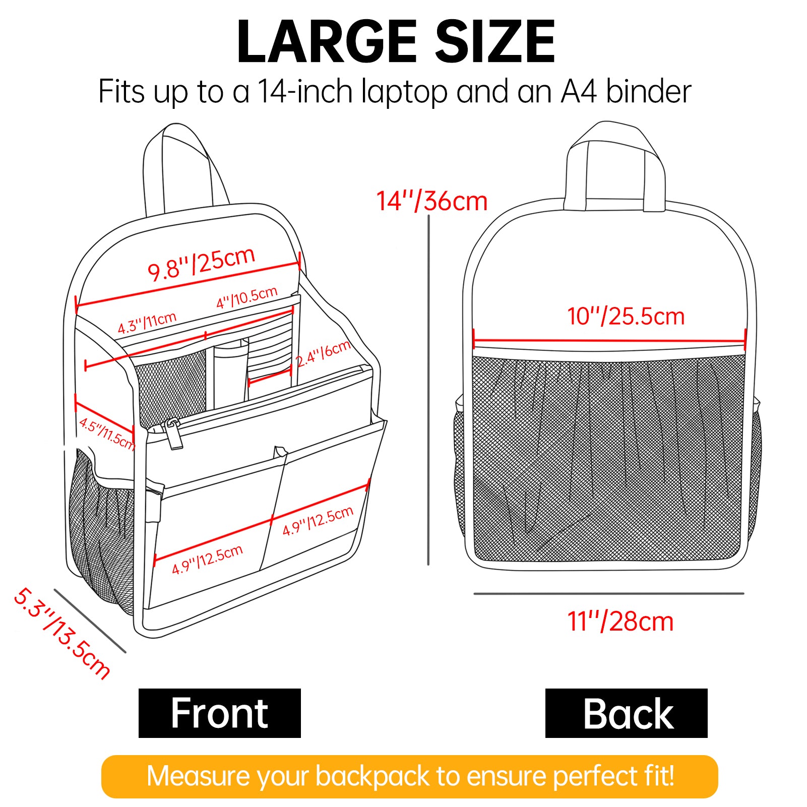 Fashionable/Casual Backpack Insert Organizer (L) – Baggex Store