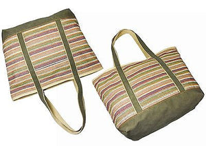 Canvas Stripes Tote Bag(LARGE)