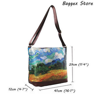 Masterpiece Painting Shoulder Bag(Vincent Van Gogh-A Wheatfield with Cypresses)