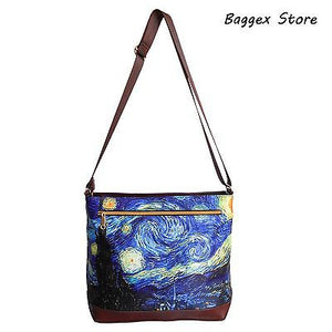 Masterpiece Painting Shoulder Bag(Vincent Van Gogh-Starry Night)