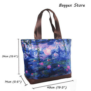 Masterpiece Painting Tote Bag(Claude Monet-Water Lilies)