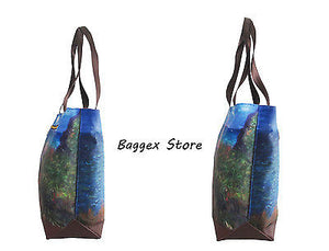 Masterpiece Painting Shoulder Tote Bag(Claude Monet-Cliff Walk At Pourville)