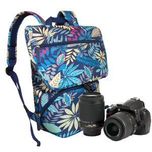 Stylish Camera Backpack for a DSLR Camera, 1 standard lens(SUMMER LEAVES)