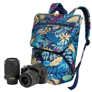 Stylish Camera Backpack for a DSLR Camera, 1 standard lens(SUMMER LEAVES)