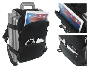 Backpack Carrying System with Adjustable Strap – ideal for carrying small to medium size hard shell case/hand baggage.