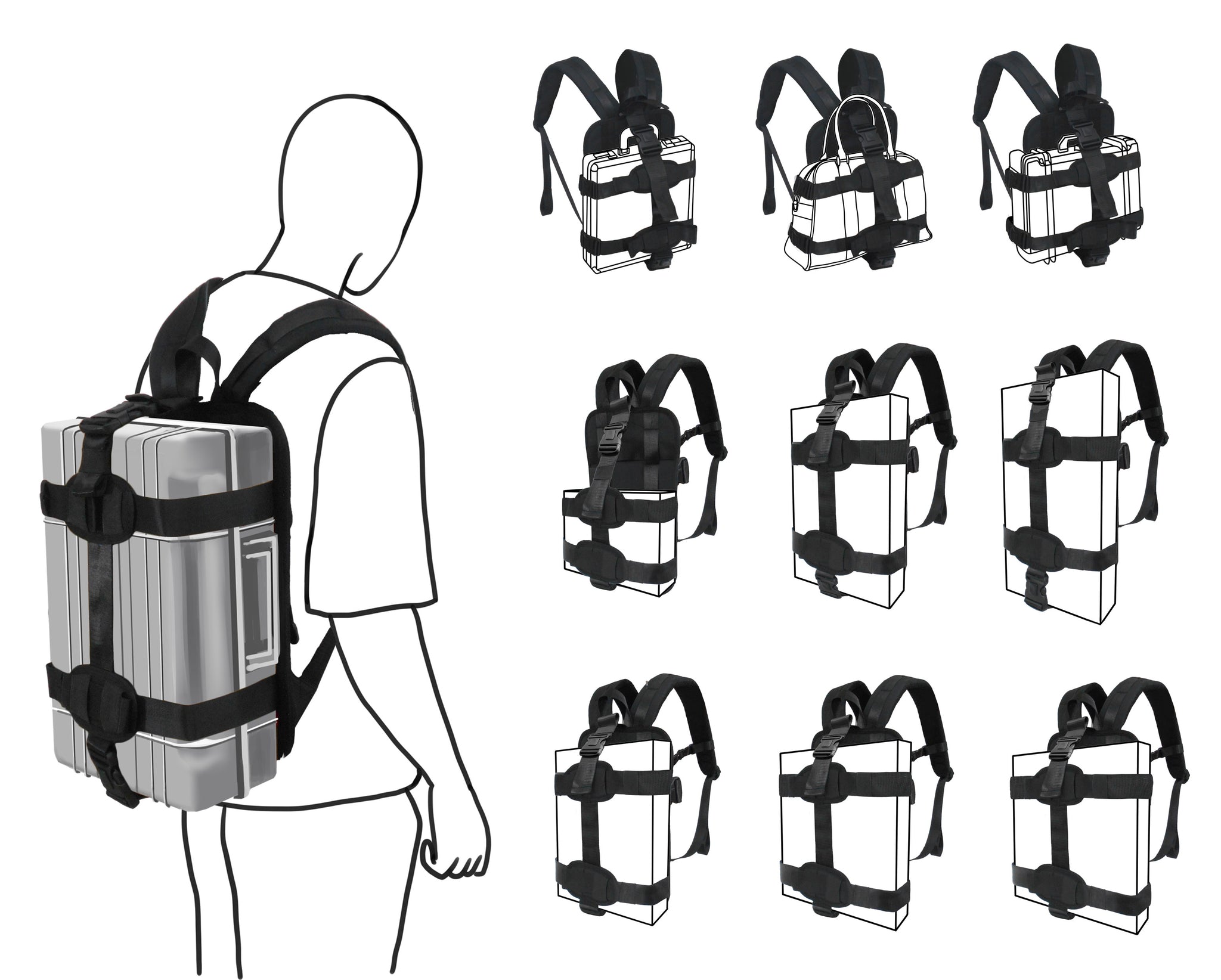 Backpack Carrying System with Adjustable Strap – ideal for carrying sm ...