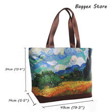 Van Gogh Wheat Field with Cypresses Tote Bag | Premium Canvas Art Tote Bag | Reusable Shopping Bag for Art Lovers, Daily Commute & Travel