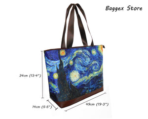 Masterpiece Painting Tote Bag(Vincent Van Gogh-Starry Night)