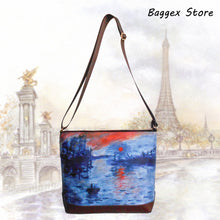 Masterpiece Painting Shoulder Bag(Claude Monet-Sunrise)