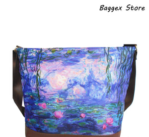 Masterpiece Painting Shoulder Bag(Claude Monet-Water Lilies)