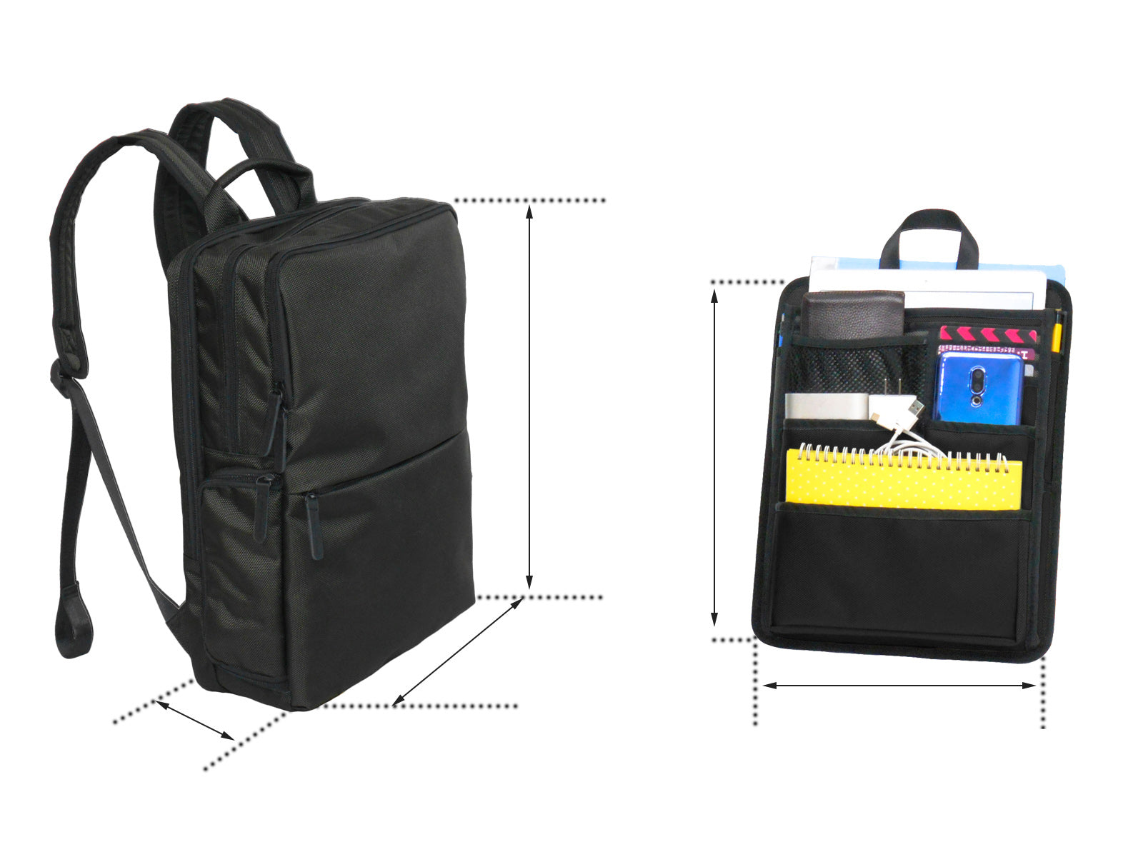 Office Backpack + Insert Organizer Set Smart Work Bag Job Office Colle ...