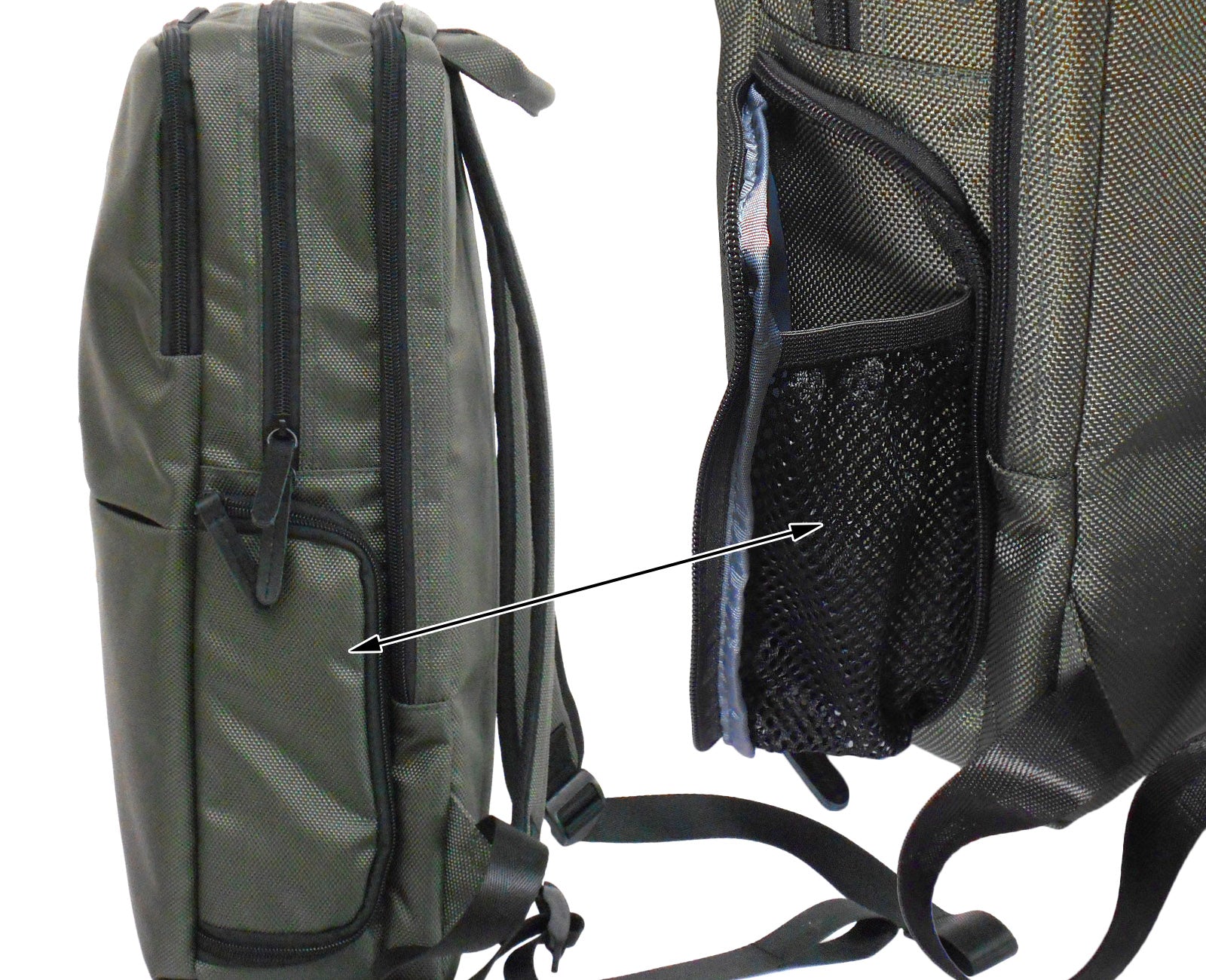 Office Backpack + Insert Organizer Set Smart Work Bag Job Office College File Storage Olive Green